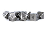 METAL 7 DICE SET ANTIQUE SILVER 16MM (Special Order)