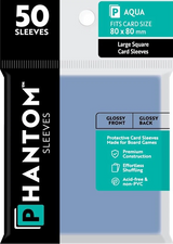 PHANTOM SLEEVES GLOSS AQUA SIZE (80MM X 80MM) 50CT (Special Order)