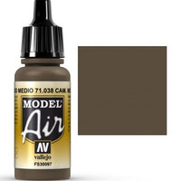 VALLEJO: MODEL AIR CAMOUFLAGE MEDIUM BROWN (17ML) (Special Order)