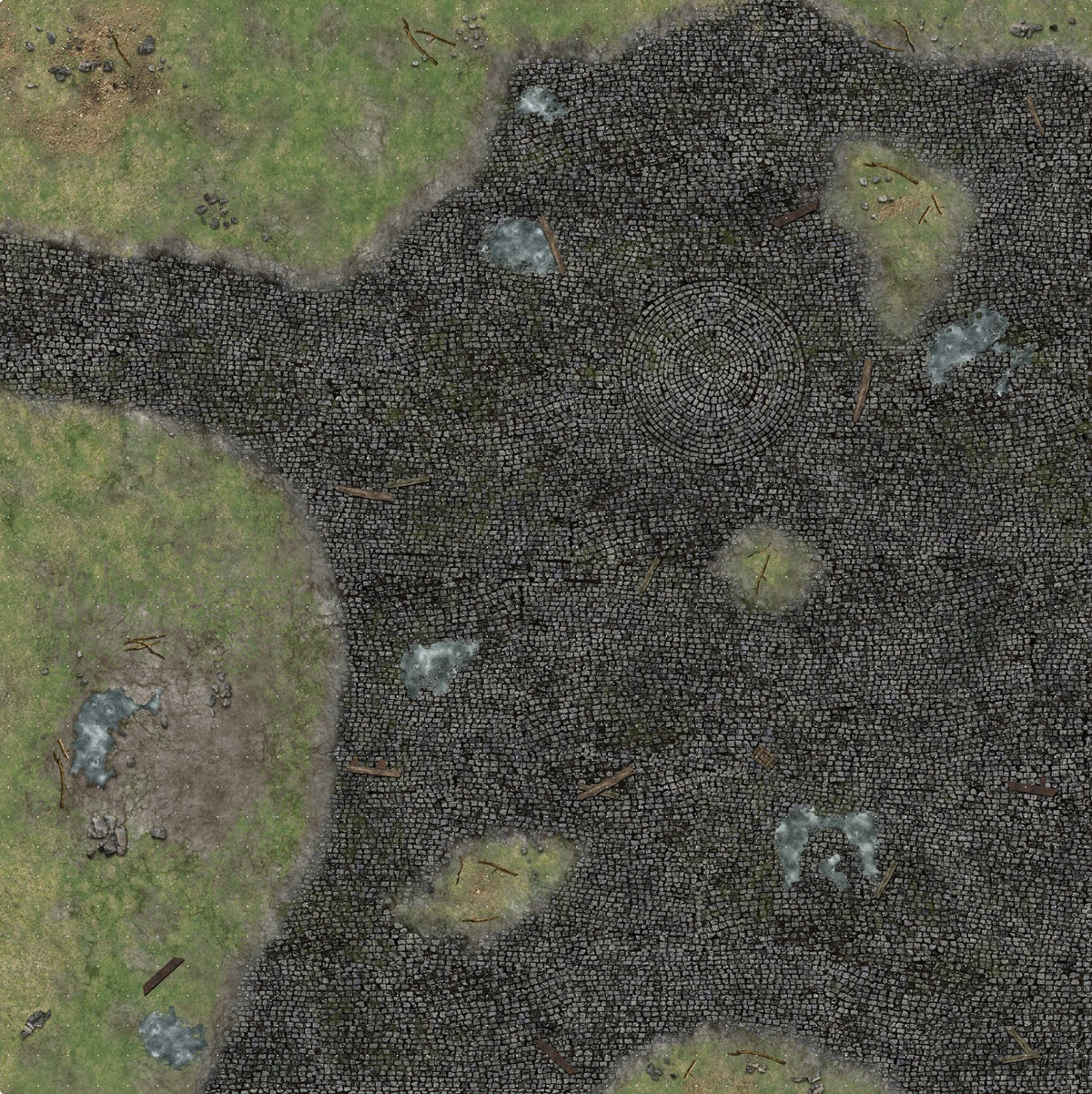 BATTLE SYSTEMS COBBLED OUTSKIRTS GAMING MAT 3X3 GRID (Pre-Order)
