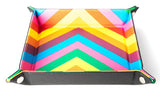FOLD UP DICE VELVET TRAY W/ PU LEATHER RAINBOW (Special Order)