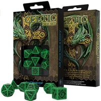 CELTIC 3D REVISED GREEN AND BLACK DICE SET (Special Order)