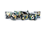 RESIN 7 DICE SET SHARP EDGE SIMMERING COAL (Special Order)