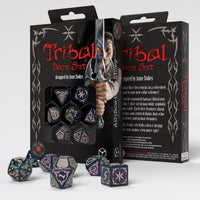 TRIBAL DICE SET: BLUE-GREEN AND BEIGE (Special Order)