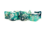 RESIN 7 DICE SET ETERNAL TEAL/BLACK 16MM (Special Order)