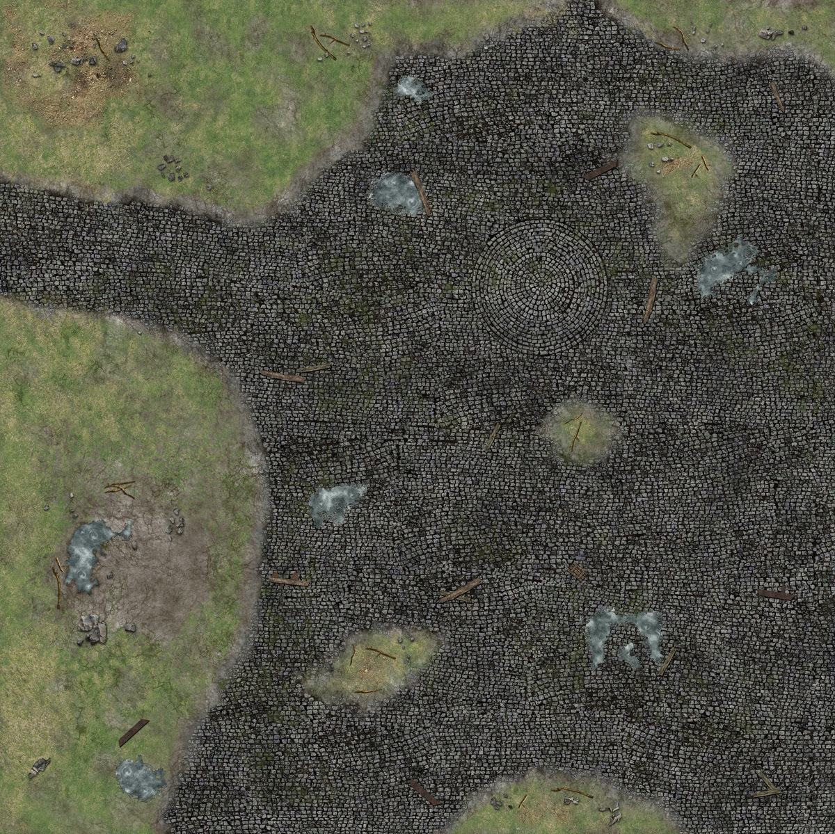 BATTLE SYSTEMS COBBLED OUTSKIRTS GAMING MAT 3X3 (Pre-Order)