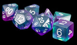 RESIN 7 DICE SET BLUE AURORA 16MM (Special Order)