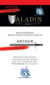 B&D PALADIN PREMIUM SLEEVES MINI EURO ARTHUR 45MM X 68MM 55CT (Special Order)