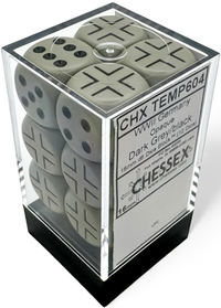 WWII GERMAN OPAQUE DARK GREY/BLACK 12D6 16MM DICE BLOCK (Special Order)