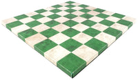 CHESSBOARD: EMERALD/CREAM LEATHERETTE 14.5" (Special Order)