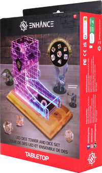 AP ENHANCE TABLETOP LED DICE TOWER WITH 7-DIE CLEAR DICE SET (Special Order)