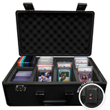 ER BLACK ALUMINUM GRADED CARD STORAGE BOX 4 ROWS TSA LOCK (Special Order)