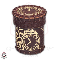 LEATHER DICE CUP: STEAMPUNK BROWN/GOLD (Special Order)