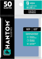 PHANTOM SLEEVES MATTE AQUA SIZE (80MM X 80MM) 50CT (Special Order)