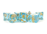 RESIN 7 DICE SET BLUE W/ GOLD FOIL 16MM (Special Order)