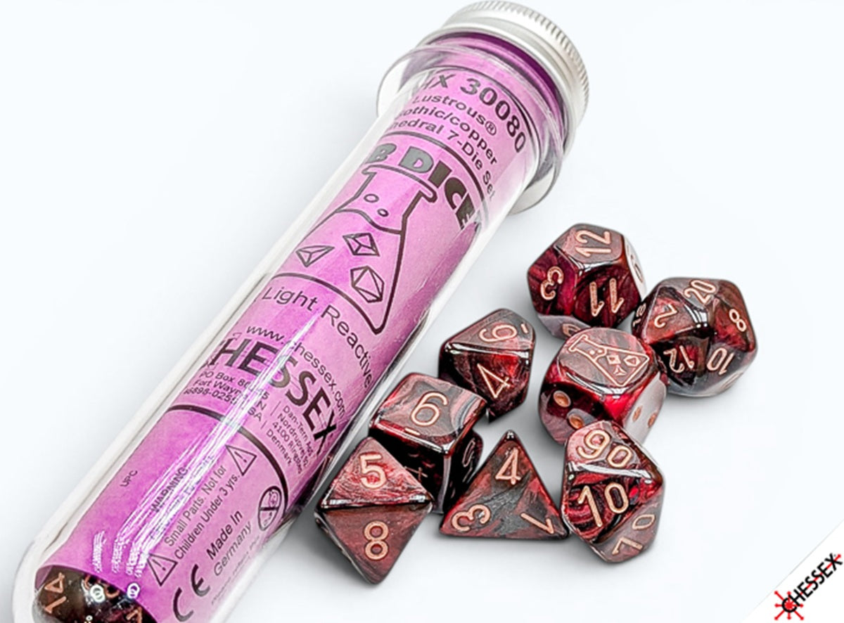 LUSTROUS 7-DICE SET POLYHEDRAL GOTHIC/COPPER (Pre-Order)