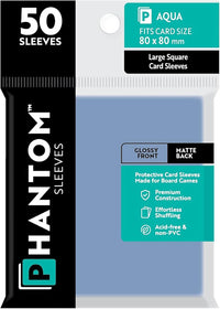 PHANTOM SLEEVES GLOSS/MATTE AQUA SIZE (80MM X 80MM) 50CT (Special Order)