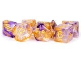 RESIN 7 DICE SET UNICORN ROYAL SUNSET 16MM (Special Order)