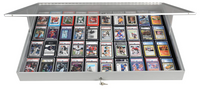 ER LOCKABLE ALUMINUM DISPLAY CASE 36 X 24 X 4" SILVER SECURE SHOWCASE FOR COLLECTIBLES (Special Order)