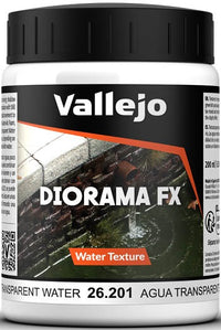 VALLEJO: DIORAMA TEXT. TRANSPARENT WATER COLORLESS 200ML (Special Order)