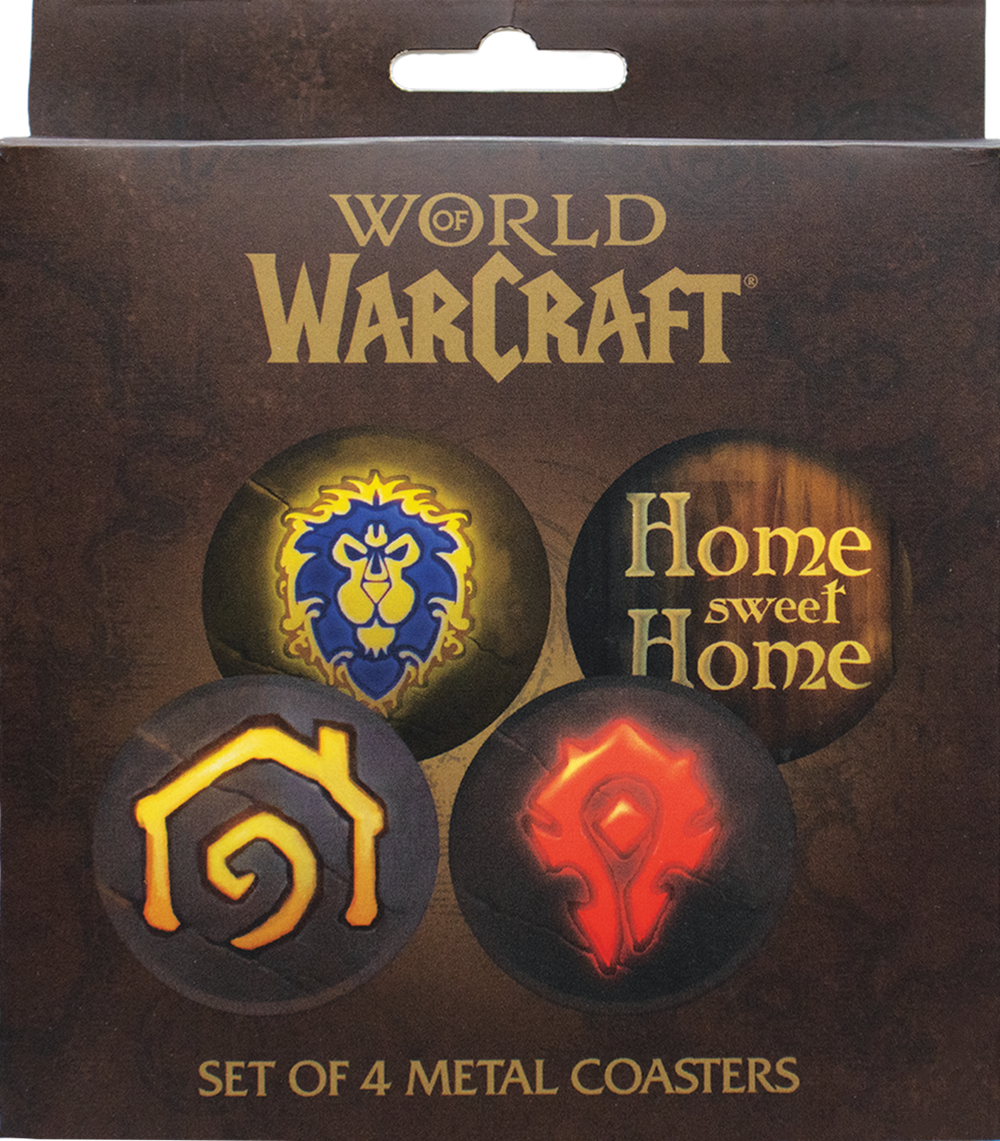 WORLD OF WARCRAFT - SET OF FOUR PRINTED METAL COASTERS (Pre-Order)
