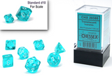 MINI TRANSLUCENT 7-DIE SET TEAL/WHITE (Special Order)