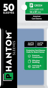 PHANTOM SLEEVES MATTE GREEN SIZE (56MM X 87MM) 50CT (Special Order)