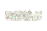 RESIN 7 DICE SET RAINBOW FROST INCLUSION 16MM (Special Order)