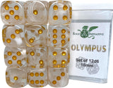 SET OF 12D6 PIPS DICE: DIFFUSION OLYMPUS 18MM (Special Order)