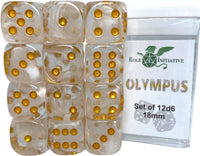 SET OF 12D6 PIPS DICE: DIFFUSION OLYMPUS 18MM (Special Order)