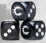 CONQUEST LOGO ON DARK GREY MARBLED DICE 24CT (Special Order)