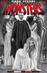 MARK SPEARS MONSTERS #1 BLACK WHITE & DEAD EDITION CVR C MARK SPEARS COURT OF BLOOD (Special Order)