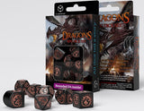DRAGONS MODERN DICE SET BLACK AND COPPER (Special Order)
