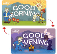 UP PLAYMAT FALLOUT VAULT BOY GOOD MORNING/GOOD EVENING DOUBLE SIDED (Special Order)