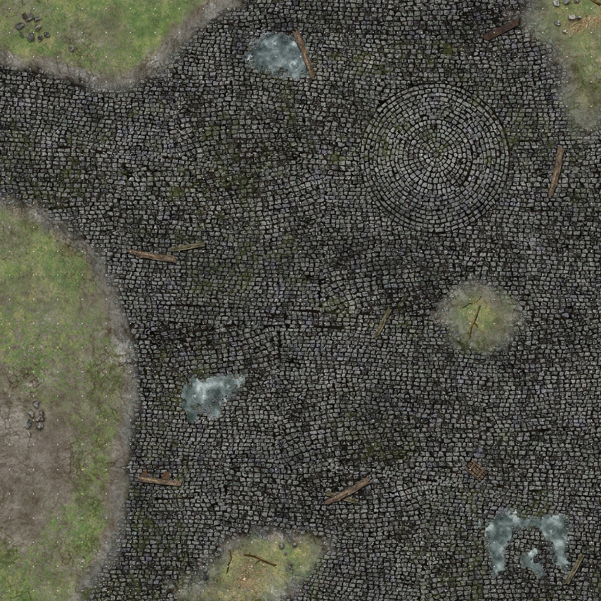 BATTLE SYSTEMS COBBLED OUTSKIRTS GAMING MAT 2X2 GRID (Pre-Order)