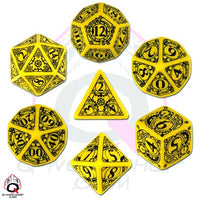 STEAMPUNK DICE SET: YELLOW/BLACK (Special Order)