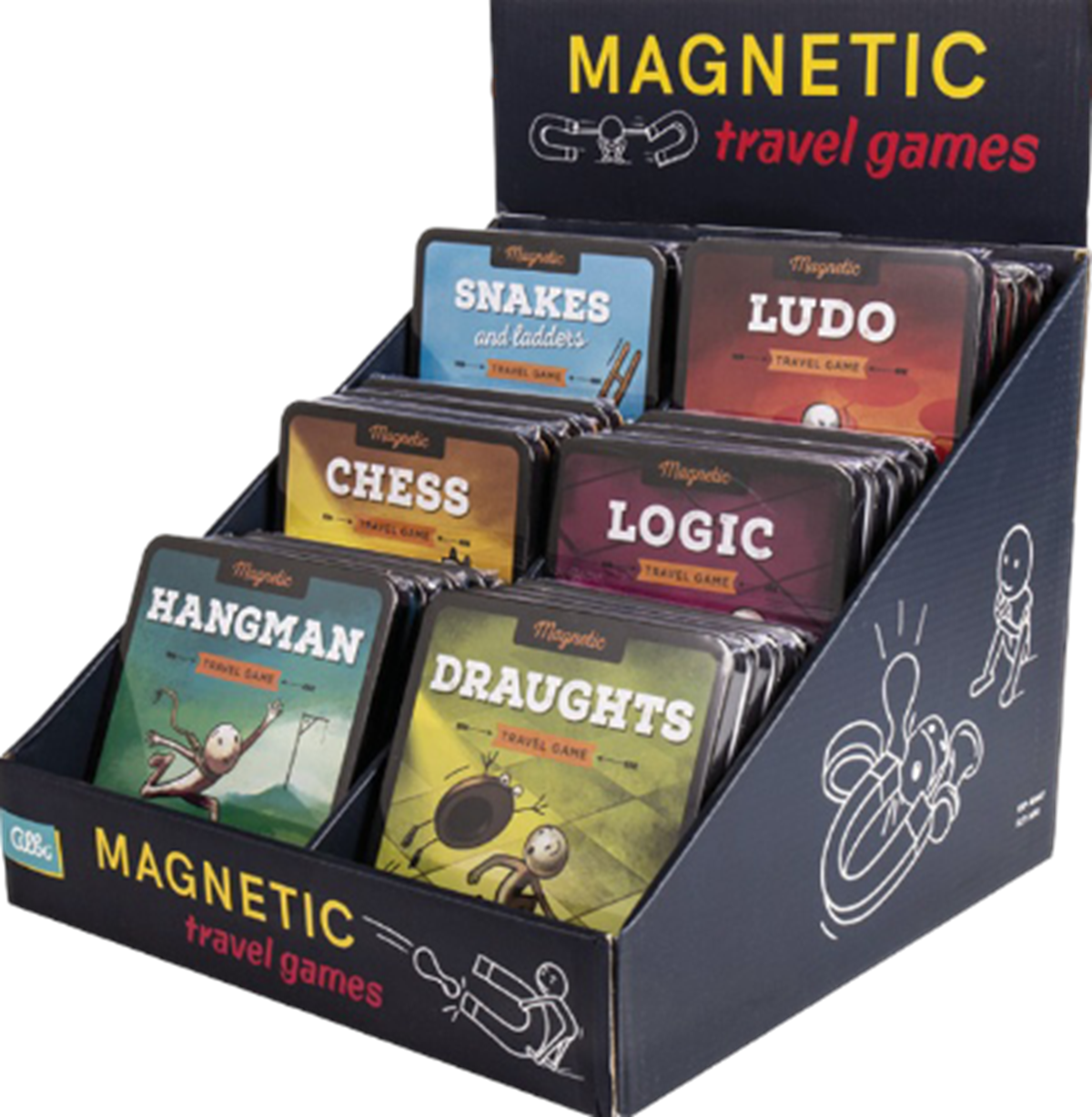 MAGNETIC TRAVEL GAMES DISPLAY 24CT