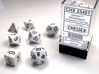 OPAQUE 7-DIE SET WHITE/BLACK (Special Order)