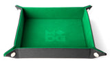FOLD UP DICE VELVET TRAY W/ PU LEATHER GREEN (Special Order)