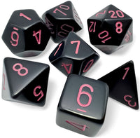 OPAQUE 7-DIE SET POLYHEDRAL BLACK/PINK (Special Order)
