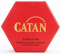 CATAN PREM ROBBER/METAL DICE SET TIGER'S EYE (Special Order)