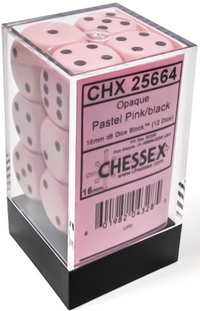 OPAQUE 12D6 PASTEL PINK/BLACK 16MM (Special Order)