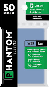 PHANTOM SLEEVES GLOSS/MATTE GREEN SIZE (56MM X 87MM) 50CT (Special Order)