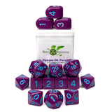 SET OF 15 DICE: OPAQUE DK PRPL/LT BLUE NMBR ARCHD4 (Special Order)