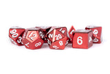 METAL 7 DICE SET RED 16MM (Special Order)