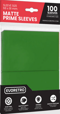 ER MATTE CARD SLEEVES STANDARD SIZE 66X91MM GREEN 100PK (Special Order)