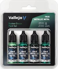 VALLEJO: TRUE METALLIC METAL DUSKEN GREEN PAINT SET (Special Order)