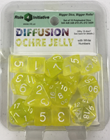 SET OF 15 DICE: DIFFUSION OCHRE JELLY/WHITE (Special Order)