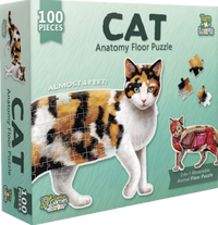 TURN N LEARN ANATOMY 100 PIECE CAT FLOOR PUZZLE DOUBLE-SIDED (EN) (Special Order)