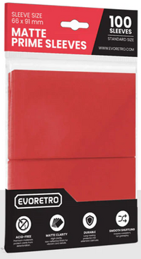 ER MATTE CARD SLEEVES STANDARD SIZE 66X91MM RED 100PK (Special Order)